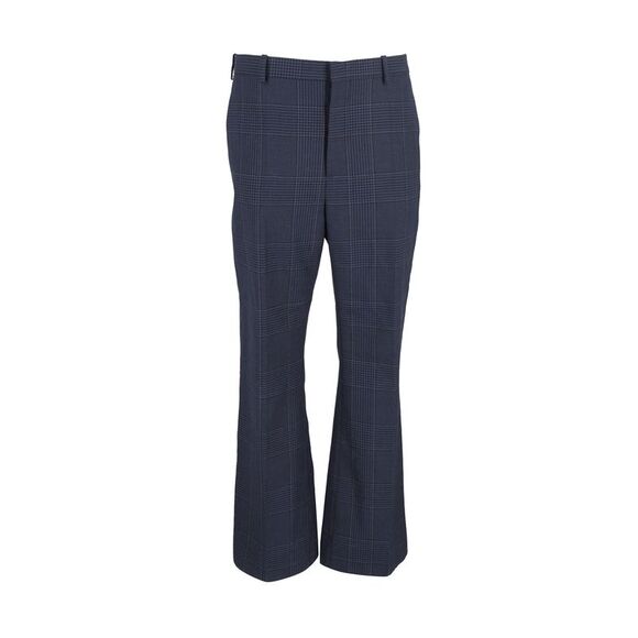 Balenciaga Checked Trousers in Blue Cotton